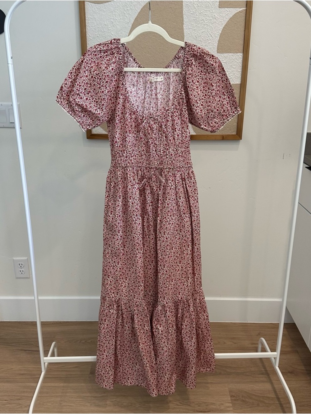 Christy Dawn Pink Floral Puff Sleeve Maxi Dress